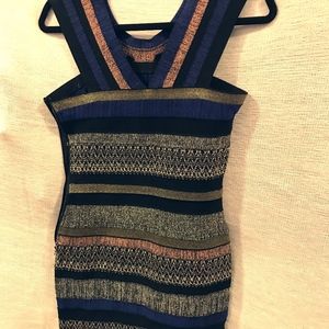 METALLIC BANDAGE DRESS